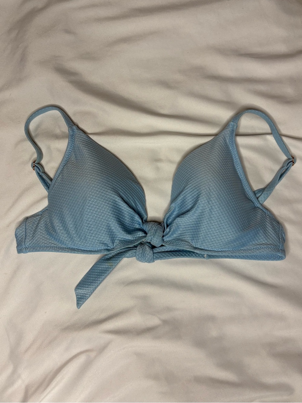 Shade & Shore Light Blue Knot Front Bikini Top